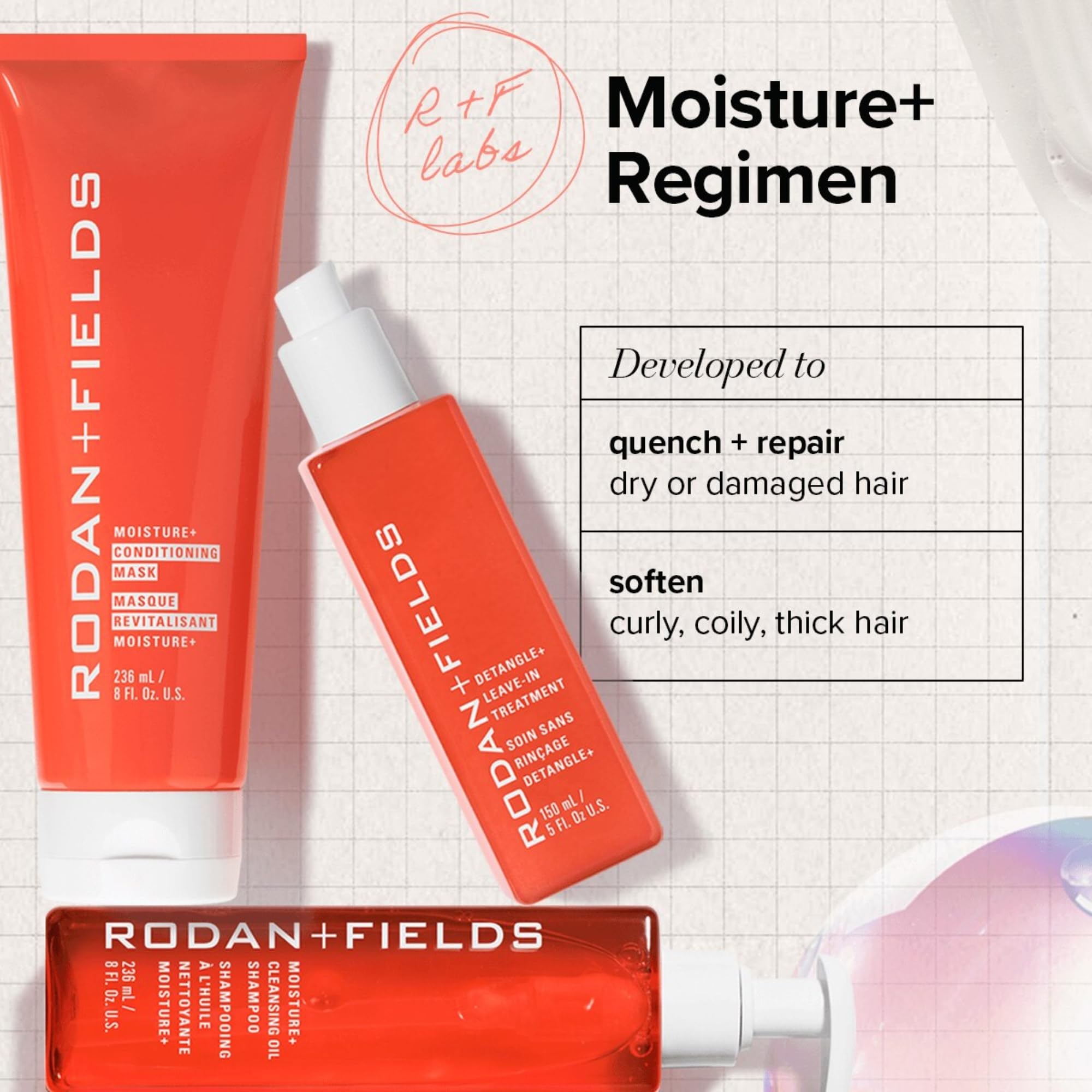 RODAN + FIELDS MOISTURE+ Conditioning Mask | 8 fl oz | Leave In Conditioner & Hair Mask for Hair Growth & Scalp Health | Infused with Coconut Oil for Shine | All Hair Types | Moisture & Repair - Image 7